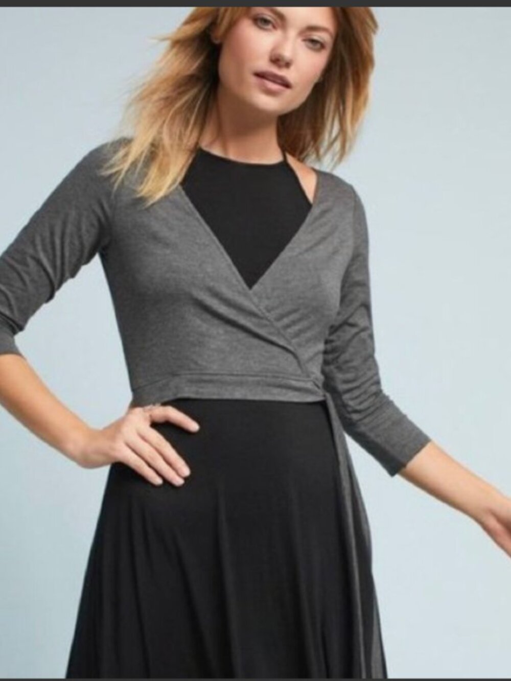 Bailey 44 Balletcore-Inspired Dress with Faux-Wrap Overlay & Halter Detail